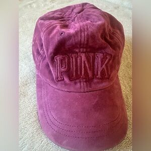 Victoria’s Secret PINK Suede Cap in Burgundy color